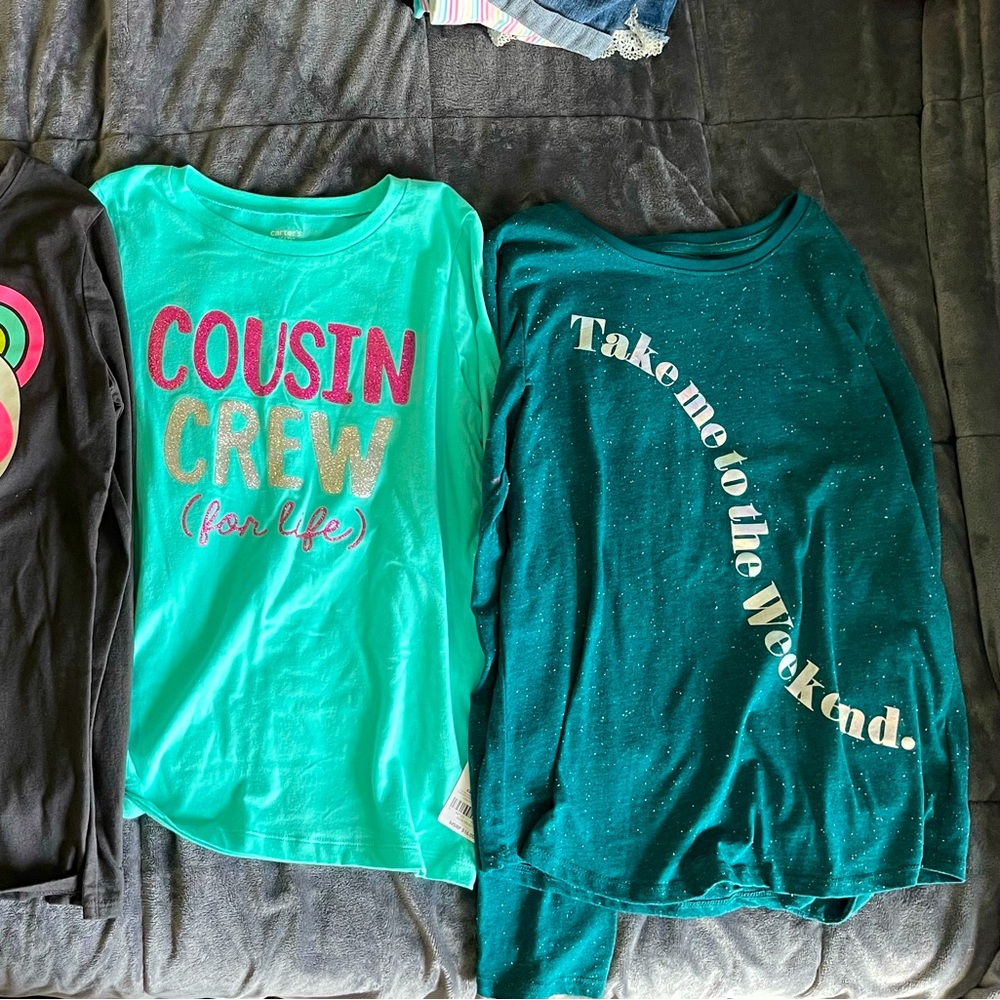 Girls bundle of long sleeve shirts 10/12